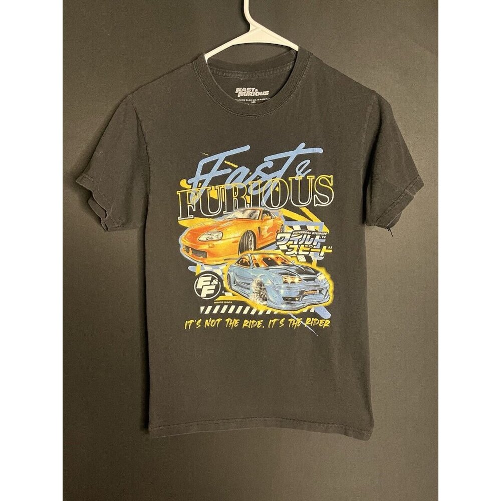 fast and the furious shirt size small black orange supra